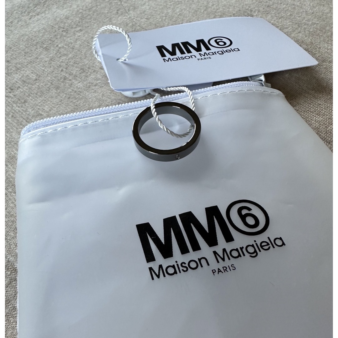 4新品 メゾン マルジェラ MM6 ナンバリング ロゴ リング ダークシルバー