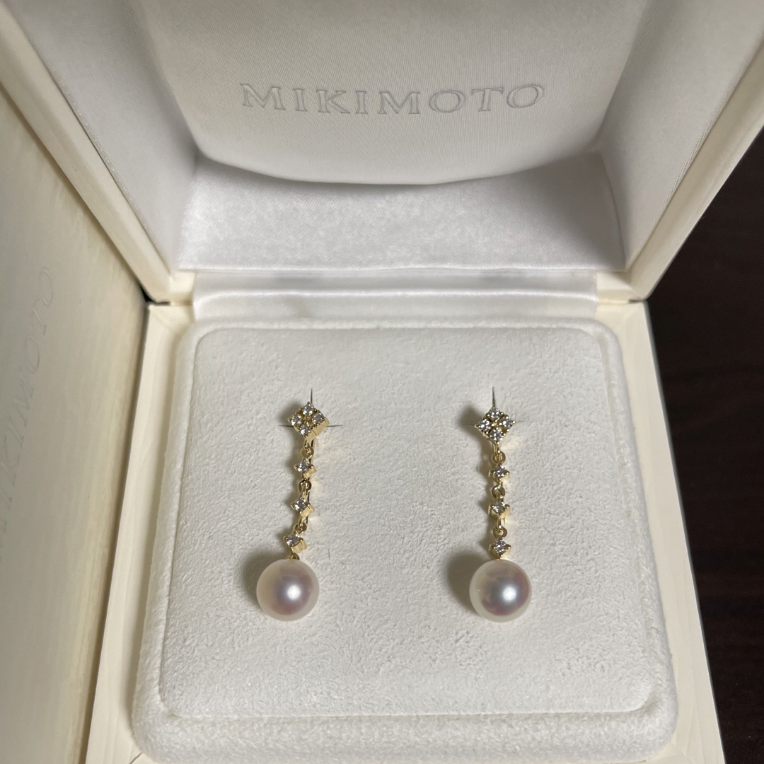 MIKIMOTO - 【超美品】ミキモトアコヤパールイヤリングK18＋メレダイヤ ...