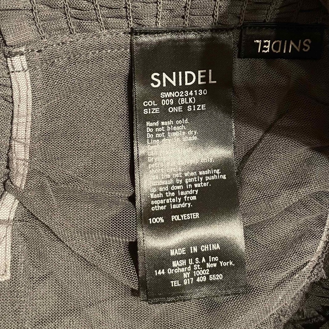 SNIDEL Sustainableチュール&ノースリニットワンピース BLK 7