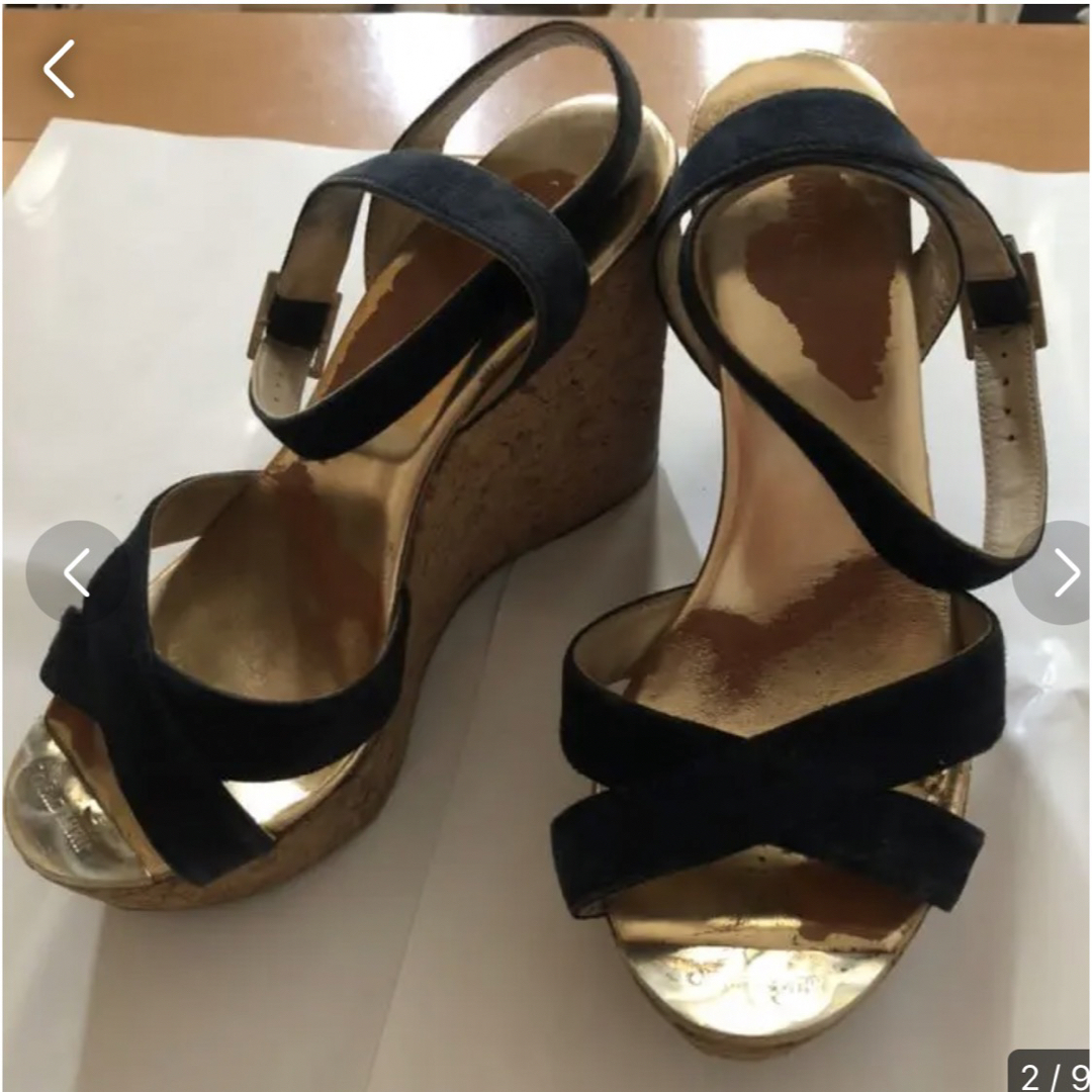 JIMMY CHOO - ジミーチュウ ネイビースウェードサンダルの通販 by