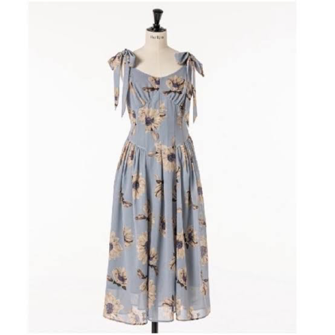 herlipto Sunflower-printed Midi Dress