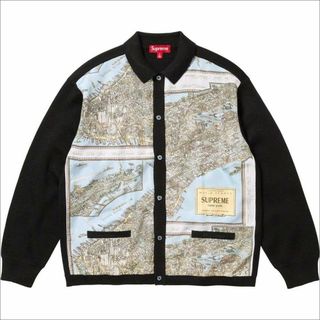 シュプリーム(Supreme)のS 黒 Supreme 23AW Silk Map Cardigan (カーディガン)