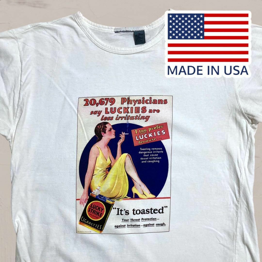 VLD Tシャツ ビンテージ   USA製 ラッキーストライク　たばこ