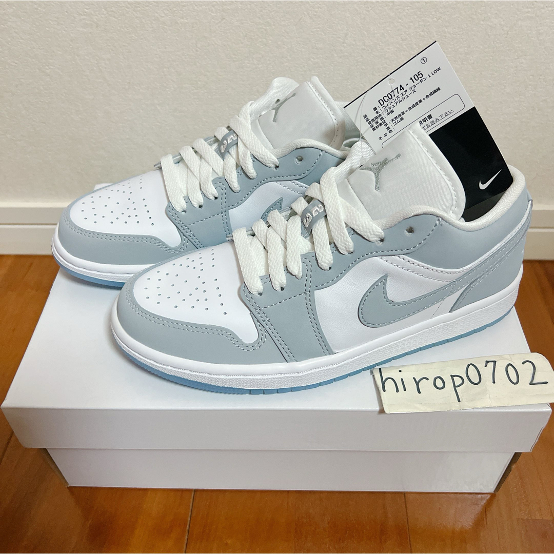 NIKE - AIR JORDAN 1 LOW エアジョーダン ウルフグレー 23.0cmの NIKE - AIR JORDAN 1 LOW エアジョーダン ウルフグレー 23.0cmの