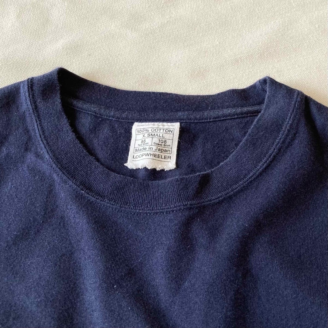 LOOPWHEELER(ループウィラー)のscye 別注 ループウィラー ロゴ ポケット Tシャツ XS ネイビー レディースのトップス(Tシャツ(半袖/袖なし))の商品写真