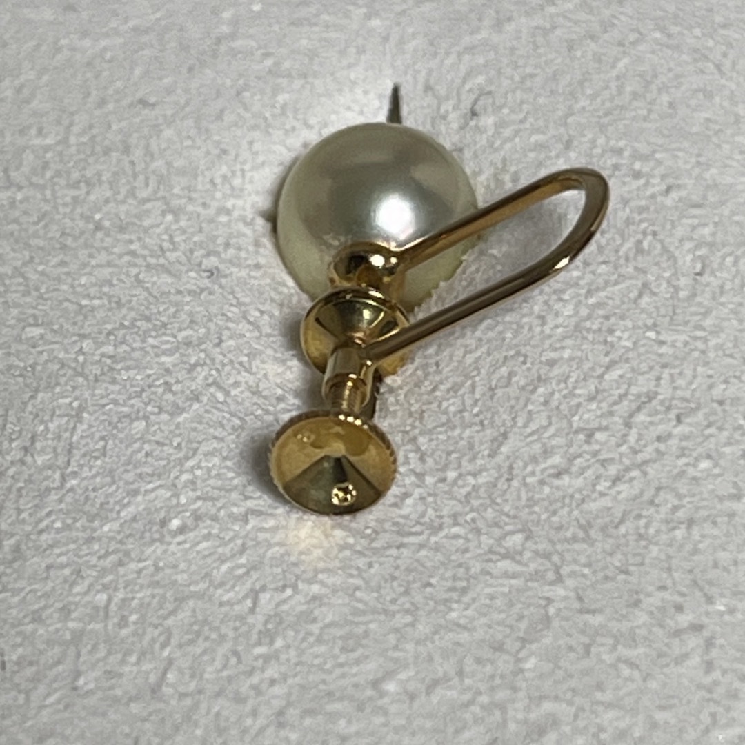 MIKIMOTO(ミキモト)の【美品‼️】ミキモトゴールデンパールイヤリング7.6cm k18 レディースのアクセサリー(イヤリング)の商品写真