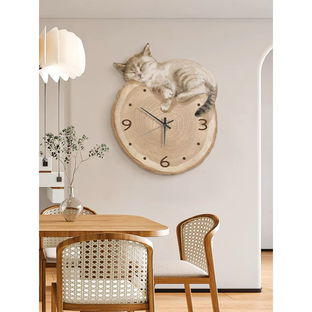 掛け時計 部屋飾り 壁掛け時計　可愛い 猫　ネコインテリア小物