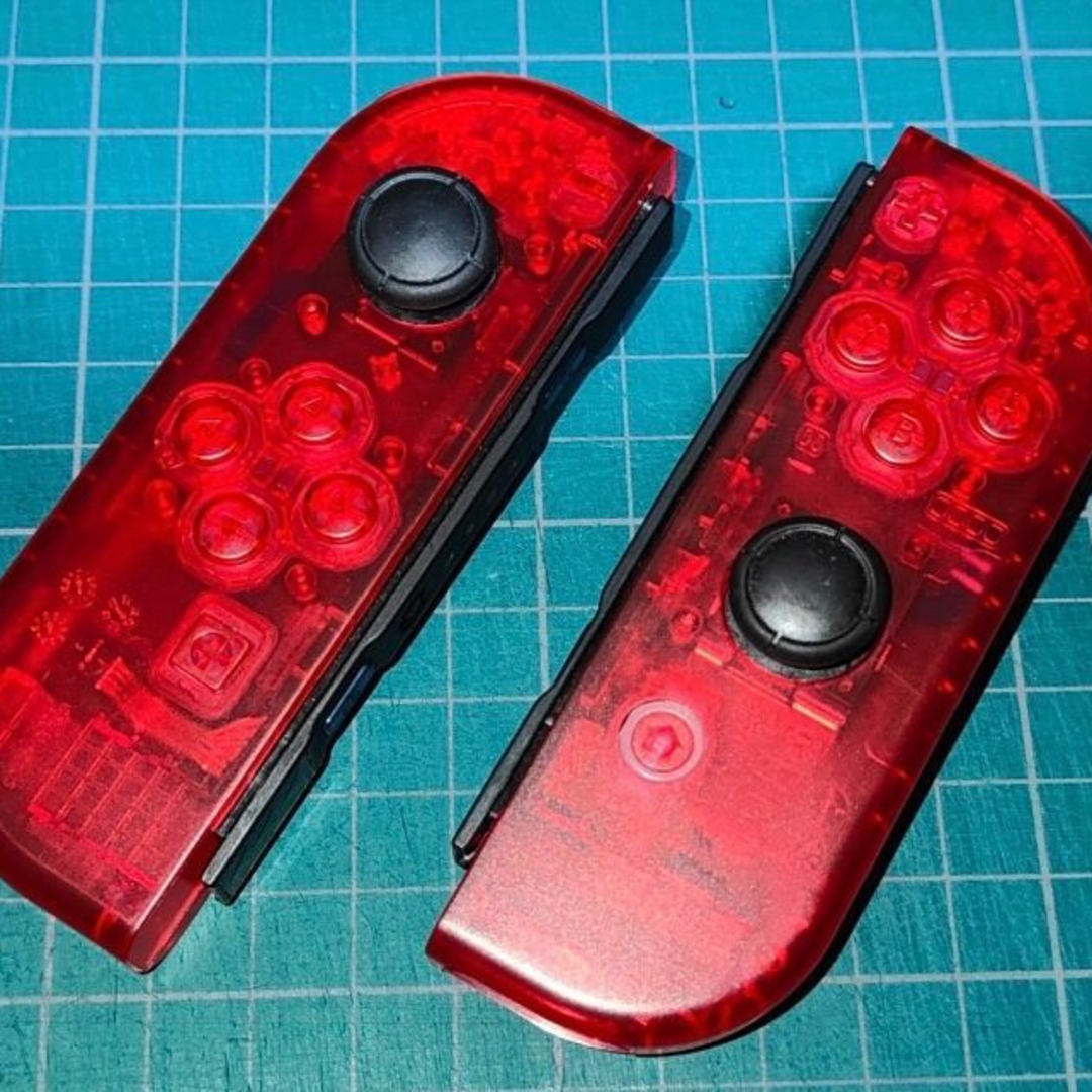 任天堂switch　ジョイコンカスタム　クリアレッド