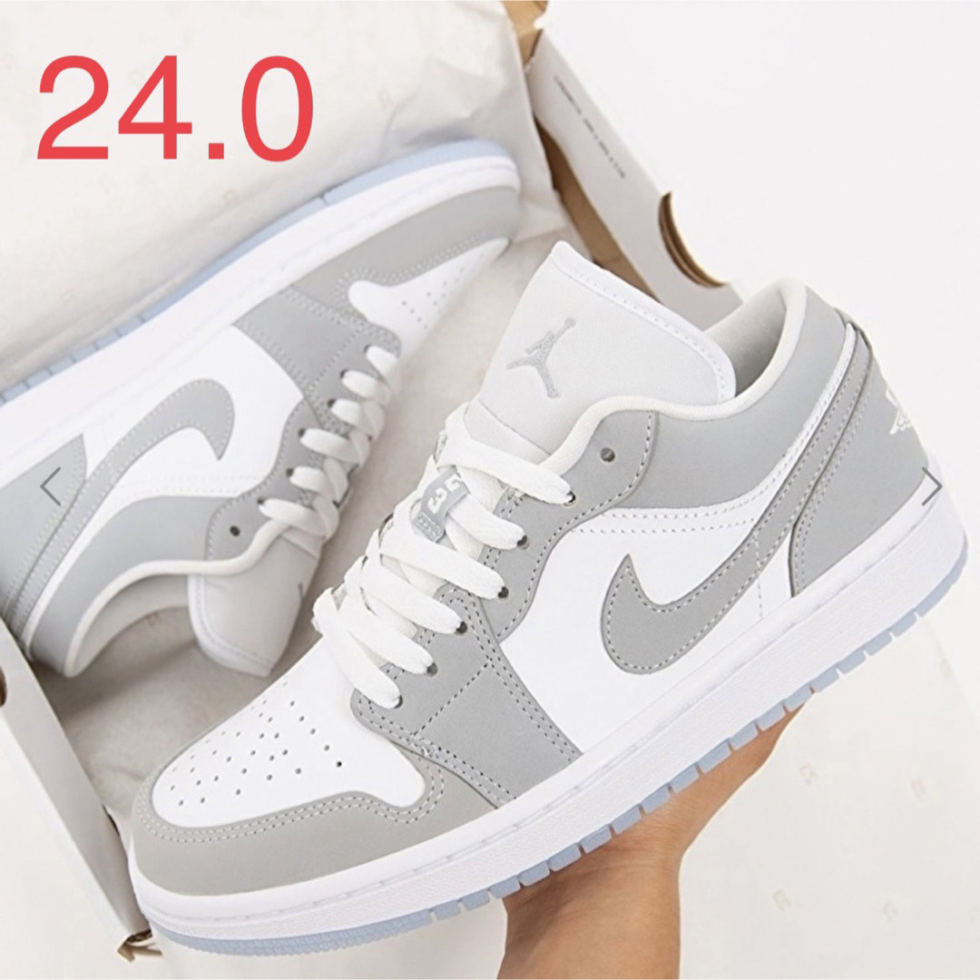 AIR JORDAN 1 LOW エアジョーダン ウルフグレー 24.0cm