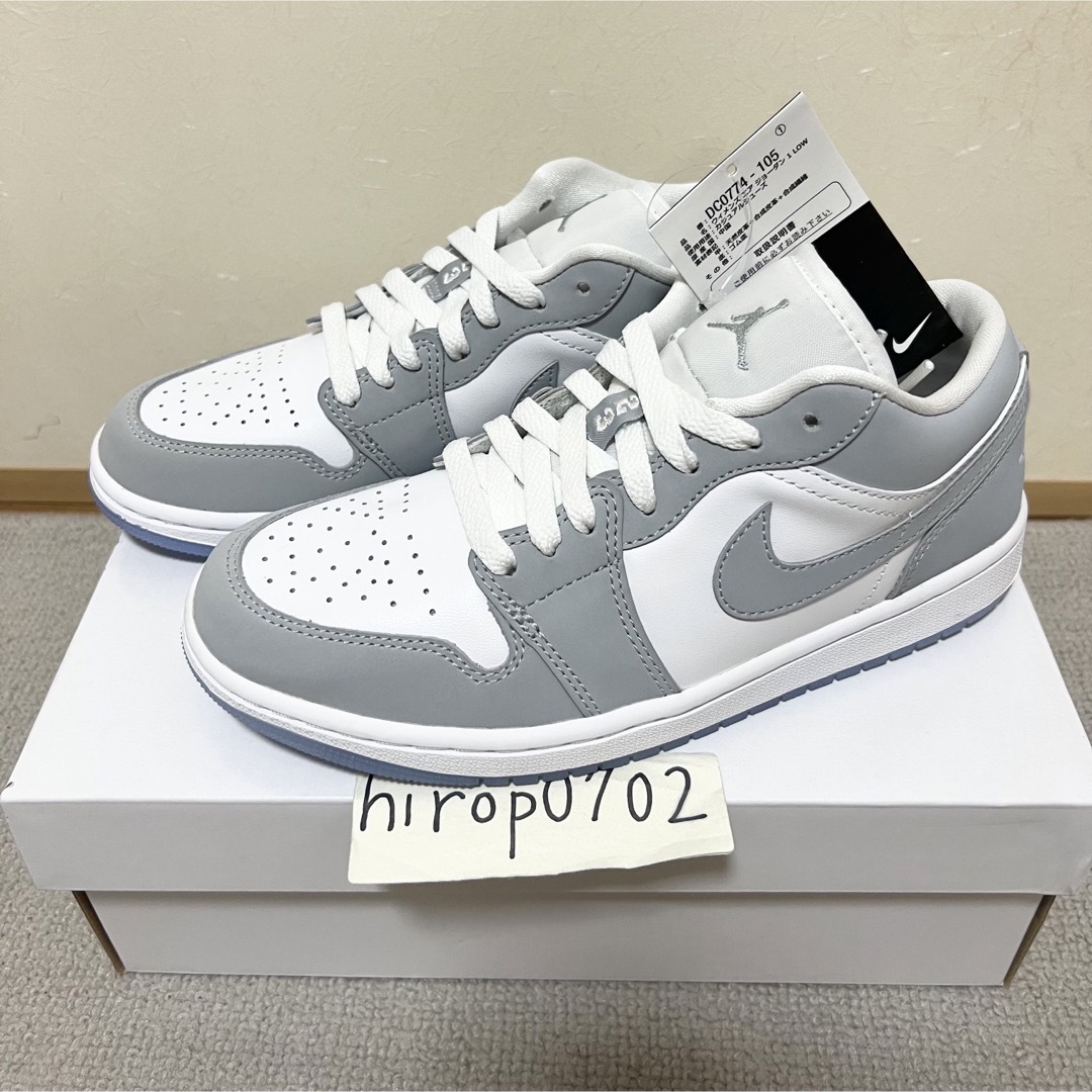 AIR JORDAN 1 LOW エアジョーダン ウルフグレー 24.0cm-