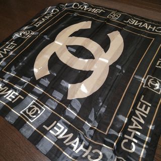 シャネル(CHANEL)のシャネルスカーフ2枚セット(黒、ベージュ)(バンダナ/スカーフ)