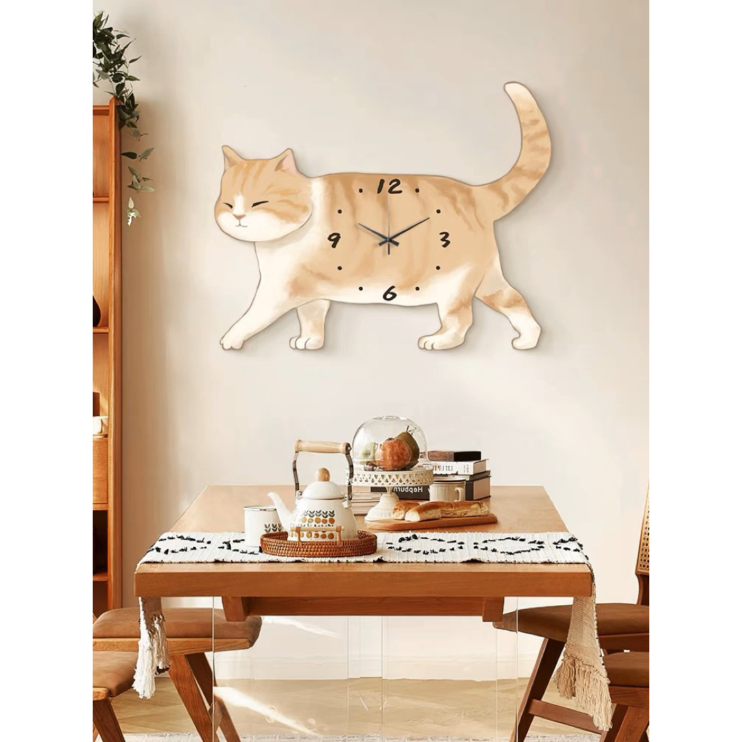 掛け時計 部屋飾り 壁掛け時計　可愛い 猫　ネコのサムネイル