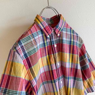 ラルフローレン(Ralph Lauren)の80s ビンテージ ラルフローレン マドラスチェック 半袖 プルオーバー シャツ(シャツ/ブラウス(半袖/袖なし))