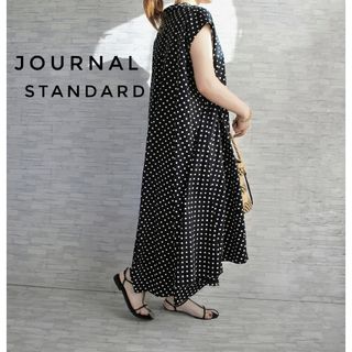 JOURNAL STANDARD ドット柄 ネイビー Aラインワンピース