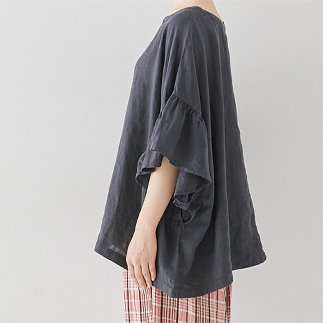 nest Robe　　　\n\nリネン ラッフル袖 Tブラウス\n\n¥22,000