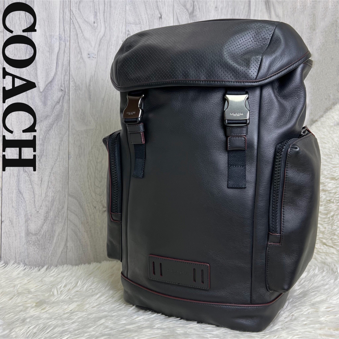 人気ライン♡美品♡COACH コーチ レザー リュック バックパック ブラック