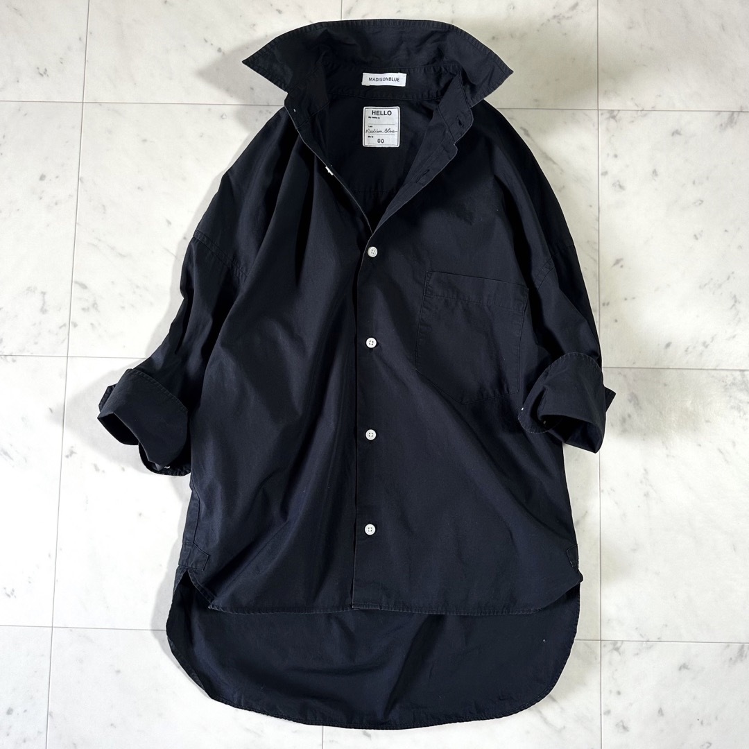 美品☆マディソンブルー J.BRADLEY CUFFSHIRT ブラック 七分袖 美品☆マディソンブルー J.BRADLEY CUFFSHIRT ブラック 七分袖