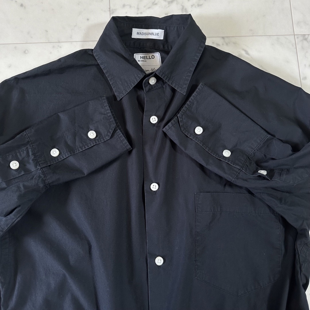 美品☆マディソンブルー J.BRADLEY CUFFSHIRT ブラック 七分袖 美品☆マディソンブルー J.BRADLEY CUFFSHIRT ブラック 七分袖