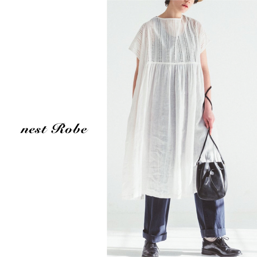 nest robe（ネストローブ）| コットンカットワークレース×リネン ドレス