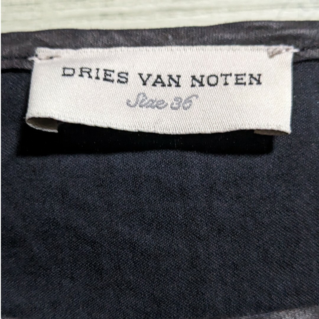 DRIES VAN NOTEN(ドリスヴァンノッテン)のドリス 長袖 異素材トップス 黒 墨黒 レディースのトップス(シャツ/ブラウス(長袖/七分))の商品写真