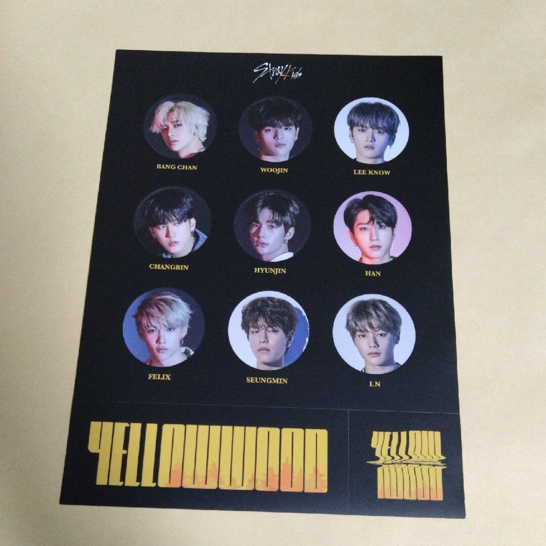 Stray Kids(ストレイキッズ)のstray kids yellow wood ステッカー エンタメ/ホビーのタレントグッズ(アイドルグッズ)の商品写真