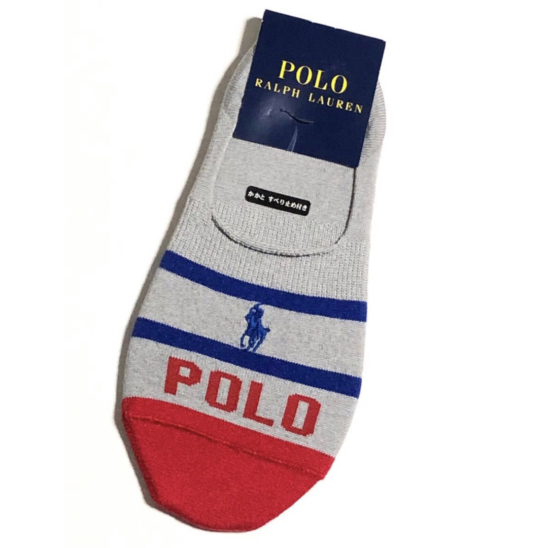 POLO RALPH LAUREN(ポロラルフローレン)のネイビー×ブルー×赤　ボーダー　ポロラルフローレン  ソックス　靴下　レディース レディースのレッグウェア(ソックス)の商品写真