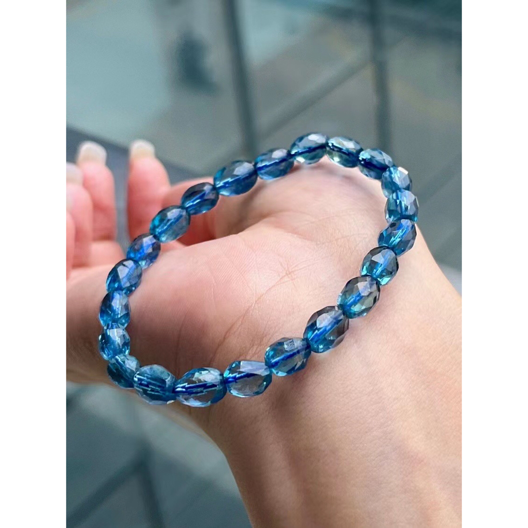⭐︎【天然】アクアマリン ブレスレット 6.8mmの通販 by Rui|ラクマ