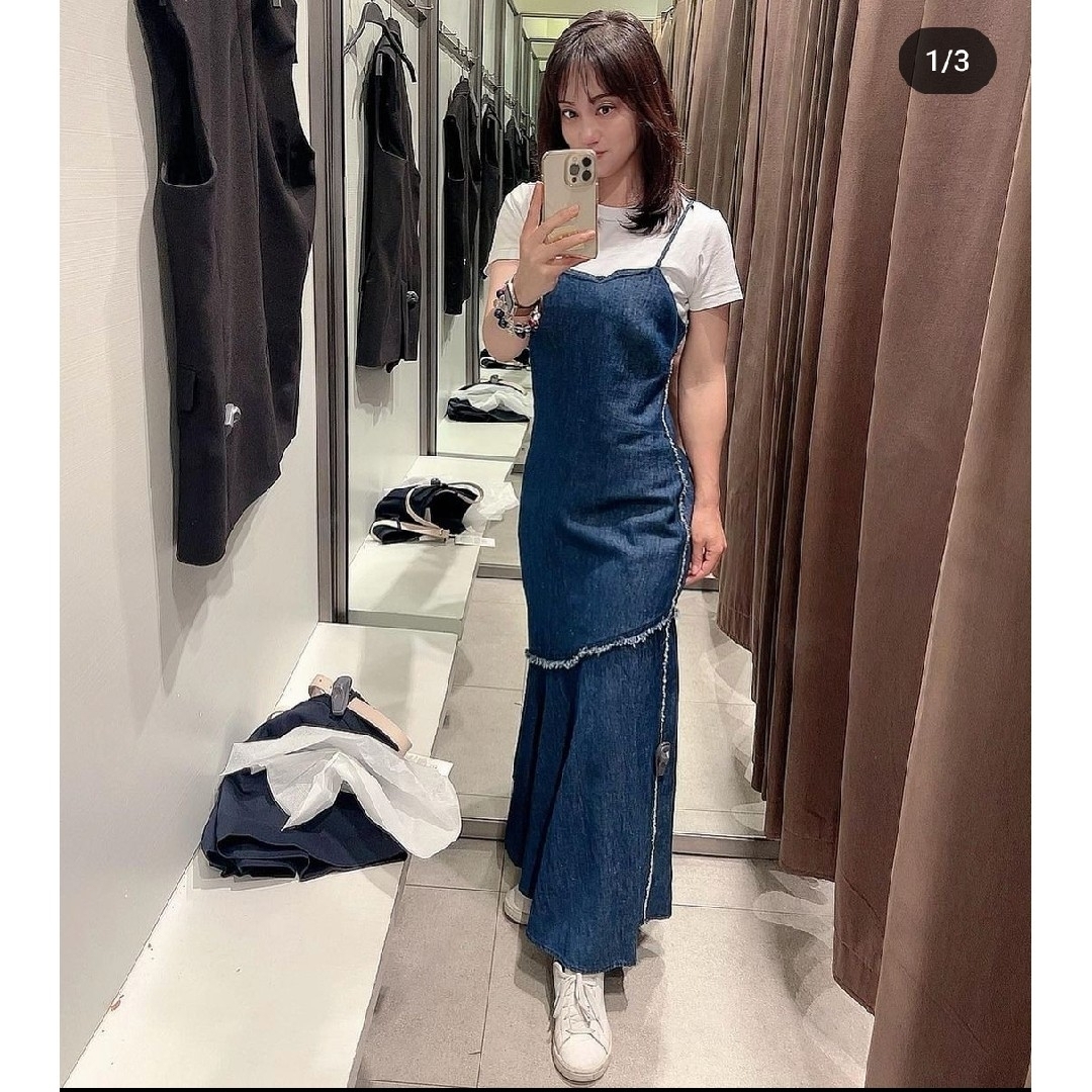 ZARA ミディ丈デニムドレス