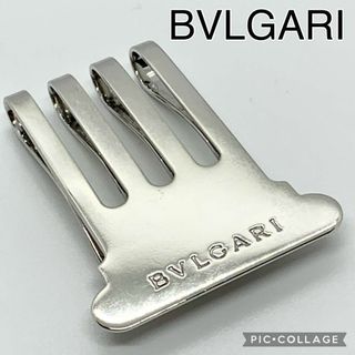 美品 BVLGARI ブルガリ マネークリップ ロゴ シルバー925-