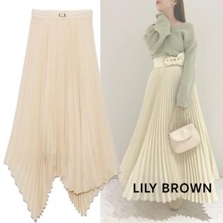 リリーブラウン(Lily Brown)のLily brown ヘムラインプリーツスカート(ロングスカート)