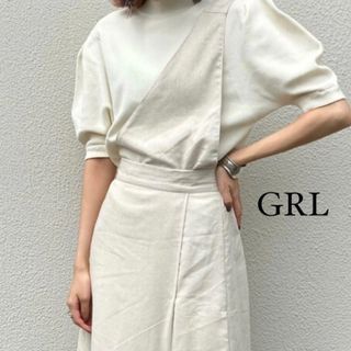 グレイル(GRL)のGRL   アシンメトリーワンピース　2way   アイボリー　Mサイズ　新品　(ロングワンピース/マキシワンピース)