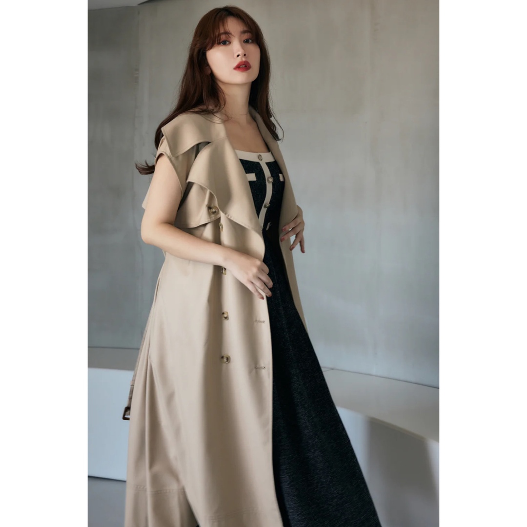 Sleeveless Twill Trench Dress