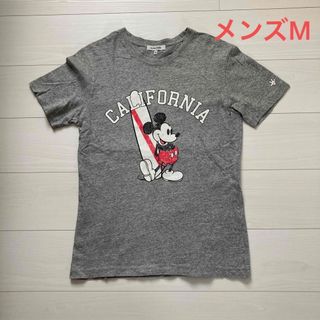 グローバルワーク(GLOBAL WORK)のグローバルワーク ミッキーマウス  プリント 半袖Tシャツ グレー メンズM(Tシャツ/カットソー(半袖/袖なし))