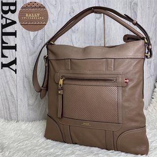 美品　BALLY バリー　スエード　ショルダーバッグ　グレー　肩掛け　シルバー