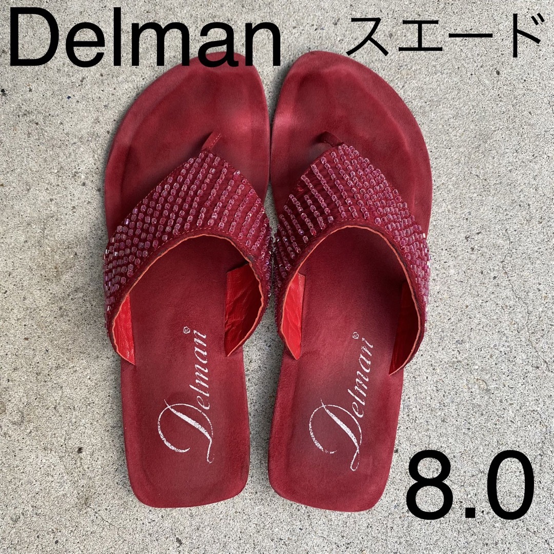 Delman ビーズ キラキラ スエードソングサンダル 8.0 レディースの靴/シューズ(ビーチサンダル)の商品写真