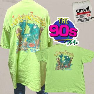 ViD Tシャツ anvil 古着 90s USA製 緑 キャプテンジョージ　魚(Tシャツ/カットソー(半袖/袖なし))