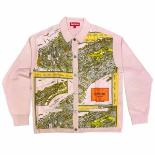 シュプリーム(Supreme)の2023FW Supreme Silk Map Cardigan ピンク M(カーディガン)