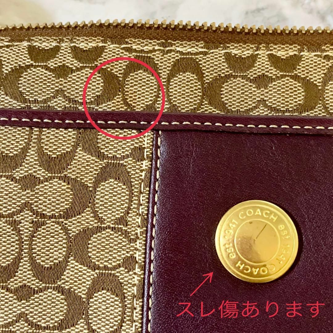 COACH(コーチ)の【COACH/コーチ】ショルダーバッグ レザー キャンバス シグネチャー レディースのバッグ(クラッチバッグ)の商品写真