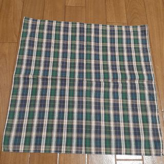 全体的な薄汚れ有 チェック柄 模様 グリーン GREEN 緑色 ハンカチーフ(ハンカチ)