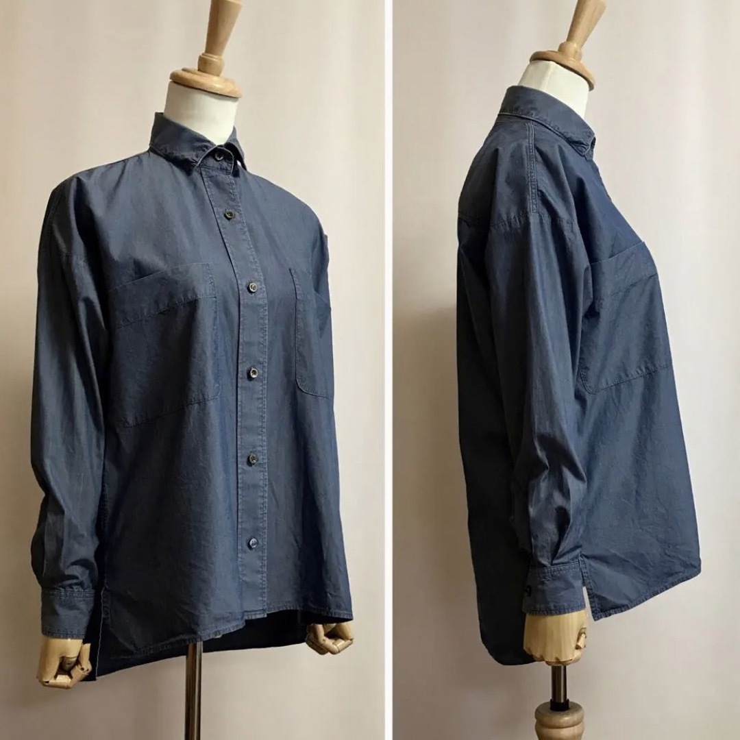JIMMY TAVERNITI コットンシルク 襟ワイヤー入りシャツ　ゆったり レディースのトップス(シャツ/ブラウス(長袖/七分))の商品写真
