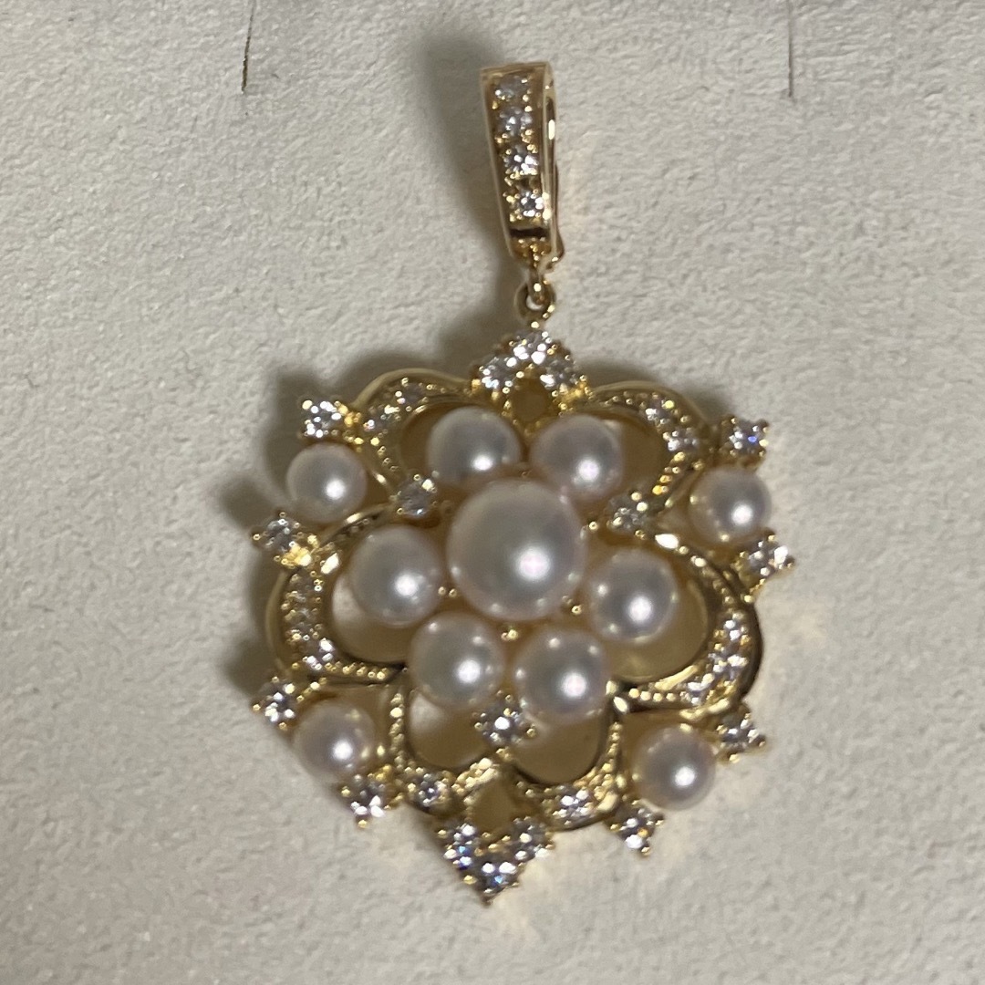 MIKIMOTO(ミキモト)の【超美品】ミキモト 華やかなペンダントトップ ダイヤ パール k18 レディースのアクセサリー(ネックレス)の商品写真