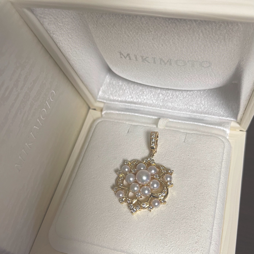 MIKIMOTO(ミキモト)の【超美品】ミキモト 華やかなペンダントトップ ダイヤ パール k18 レディースのアクセサリー(ネックレス)の商品写真