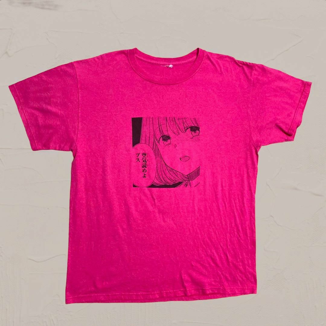 VAG  Tシャツ  ビンテージ 古着 ピンク アニメ　漫画　萌え　美少女　ブス メンズのトップス(Tシャツ/カットソー(半袖/袖なし))の商品写真