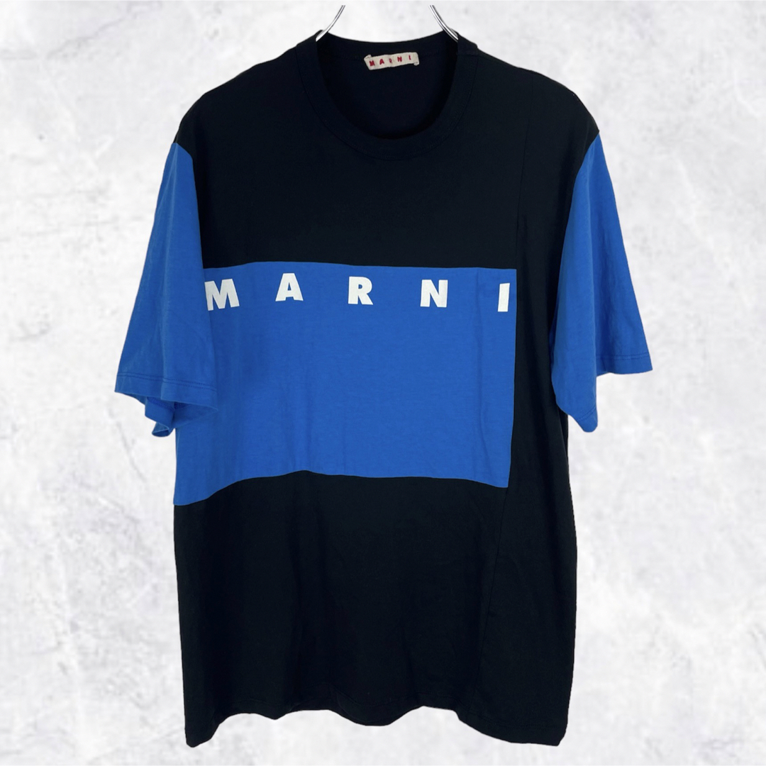 【未使用】MARNI コントラスト パネル ロゴプリント Tシャツ