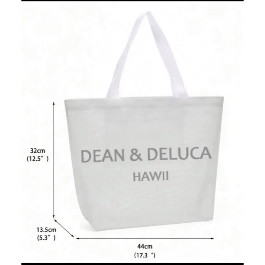 DEAN & DELUCA(ディーンアンドデルーカ)のメッシュDEAN&DELUCA ディーンアンドデルーカ　ホワイト　トートバッグL レディースのバッグ(トートバッグ)の商品写真