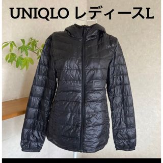 F0156UNIQLOダウンパーカージャケットレディースXL青