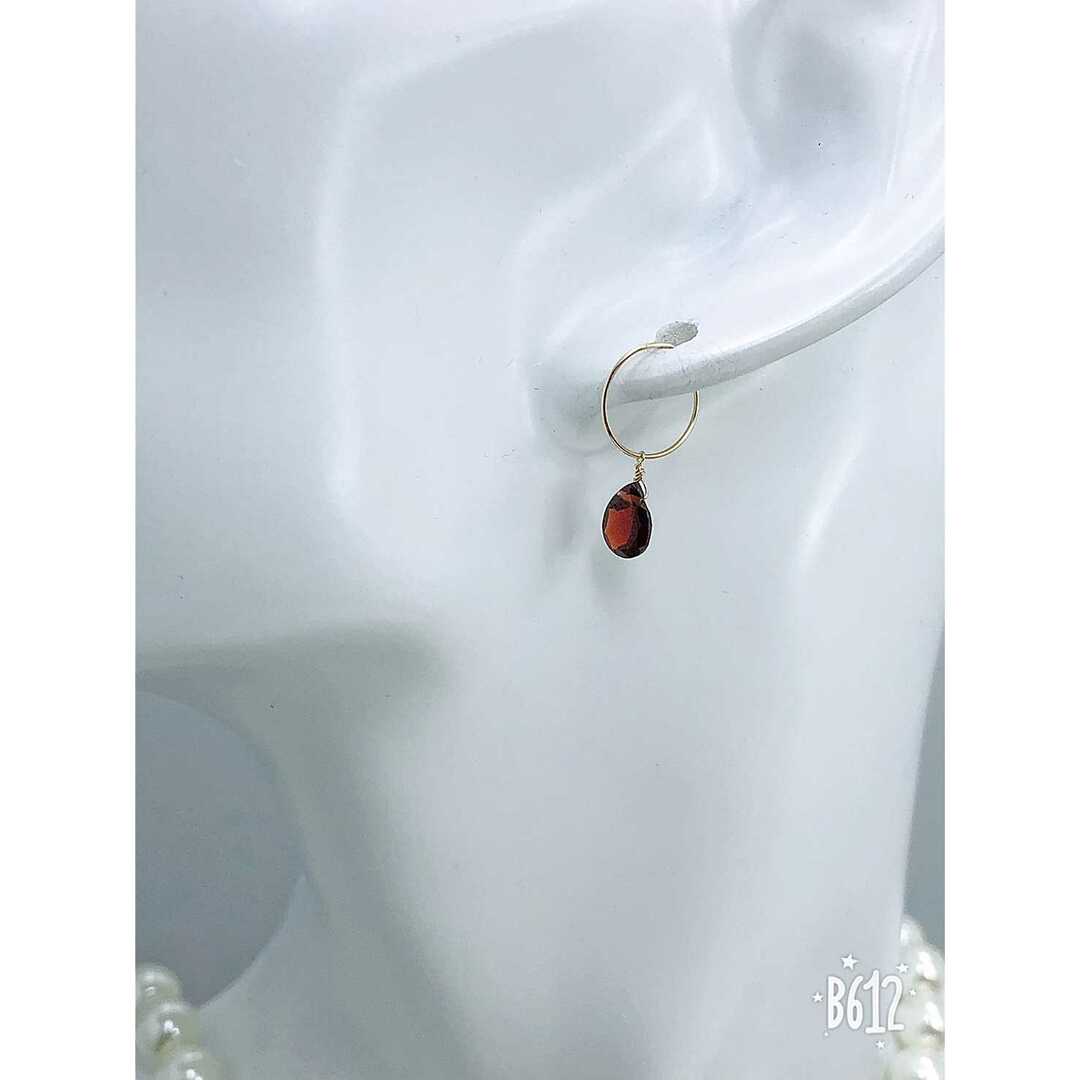 K18 18金 18k ピアス ガーネット ピアス ペア♡ ③-