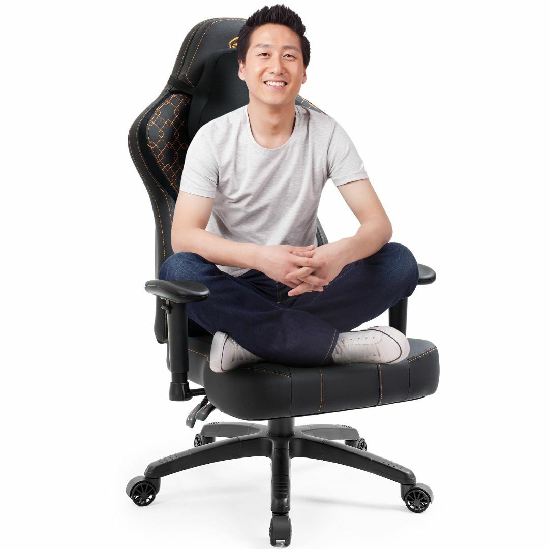 【色: ブラック】Dowinx ゲーミングチェア 椅子 あぐらチェア デスクチェ