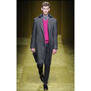 美品 サルヴァトーレ フェラガモ Salvatore Ferragamo コート ラムレザー チェスターコート メンズ アウター 48(M相当) ブラック