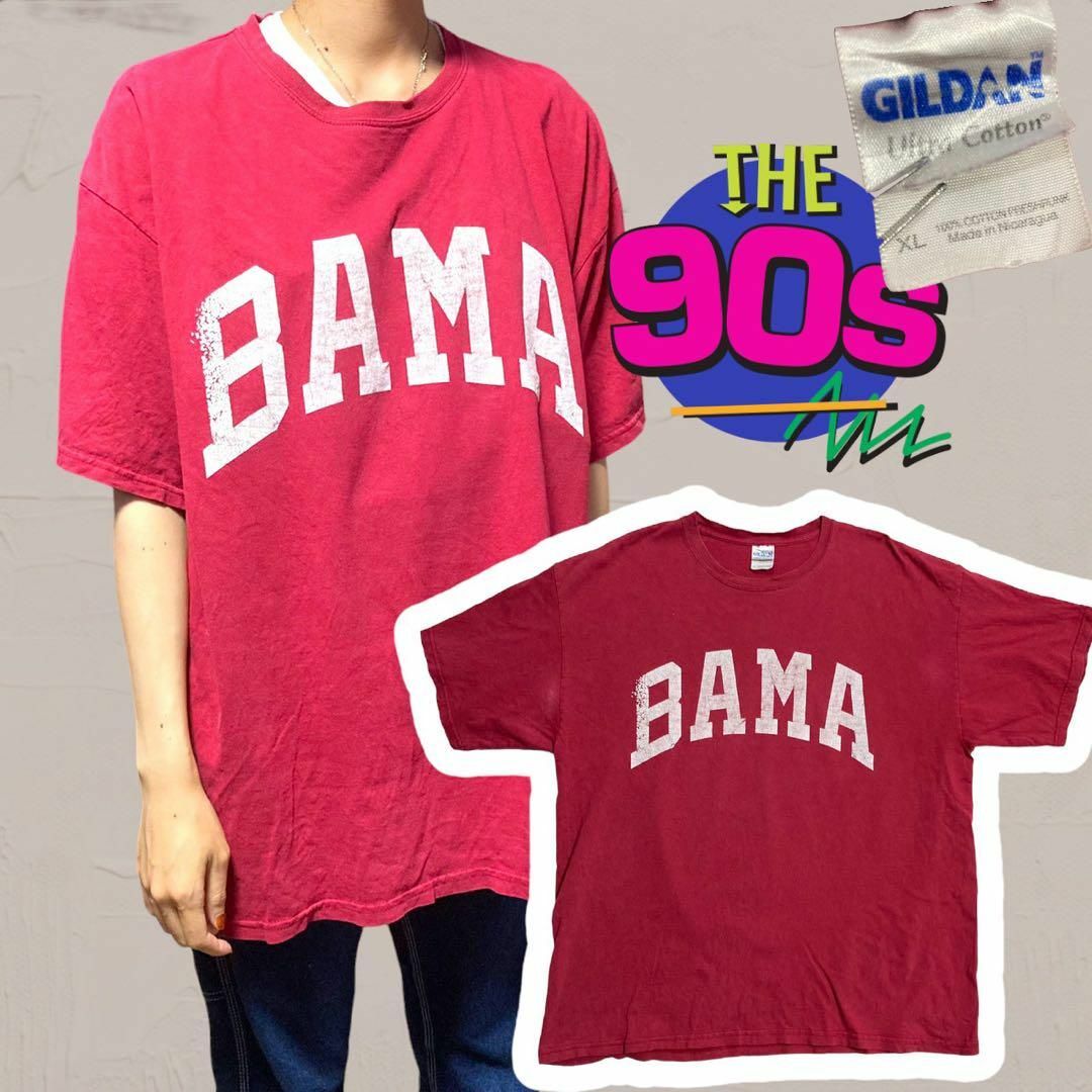 UPY カレッジTシャツ GILDAN 90s  赤 アラバマ　大学　BAMA